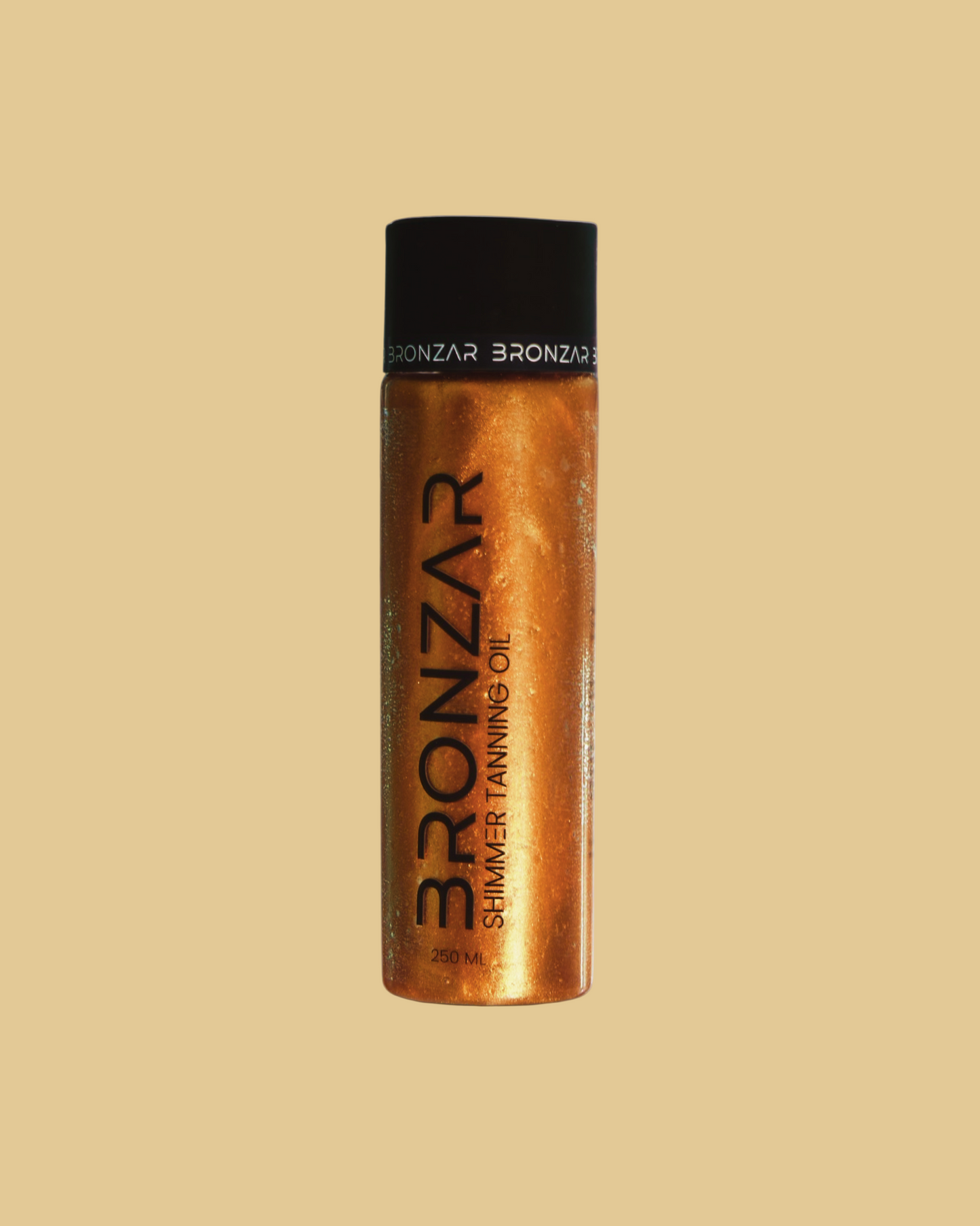 Bronzar Shimmer Tanning Oil 250ml – Self Tanner with Natural Oils, Includes Holographic Zipper Pouch